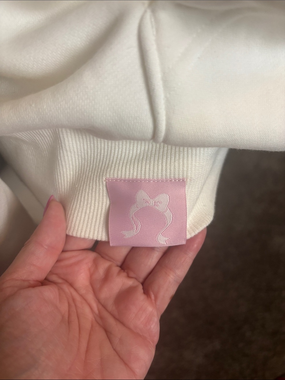 White Plush Cat Hoodie with Pink Accents - Picture 10 of 10